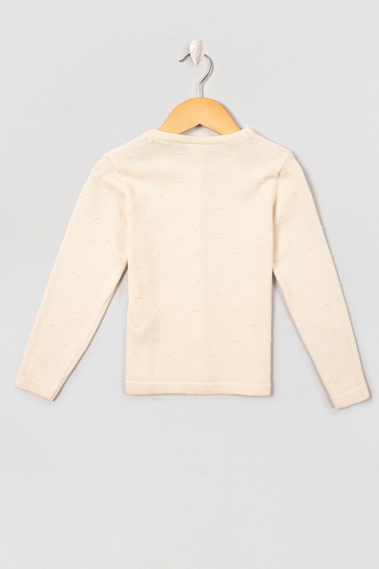 Kız Çocuk Ekru Triko Hırka - 50208717013