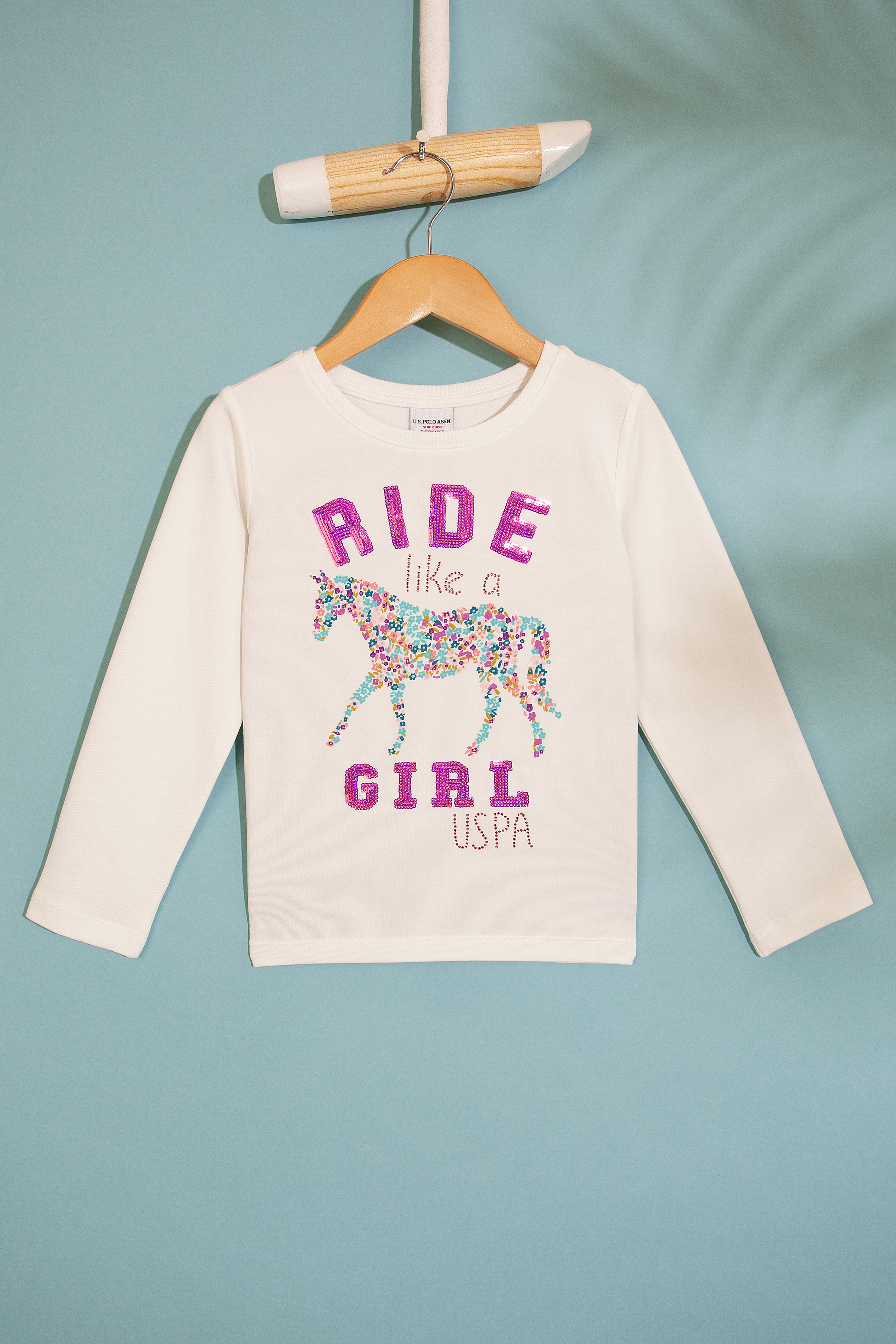 Kız Çocuk Beyaz Sweatshirt - Image 1