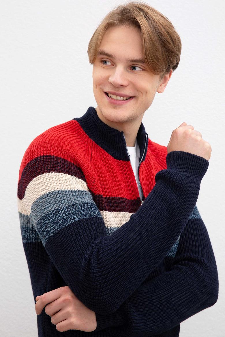 Erkek Lacivert  Triko Hırka - 50214155008