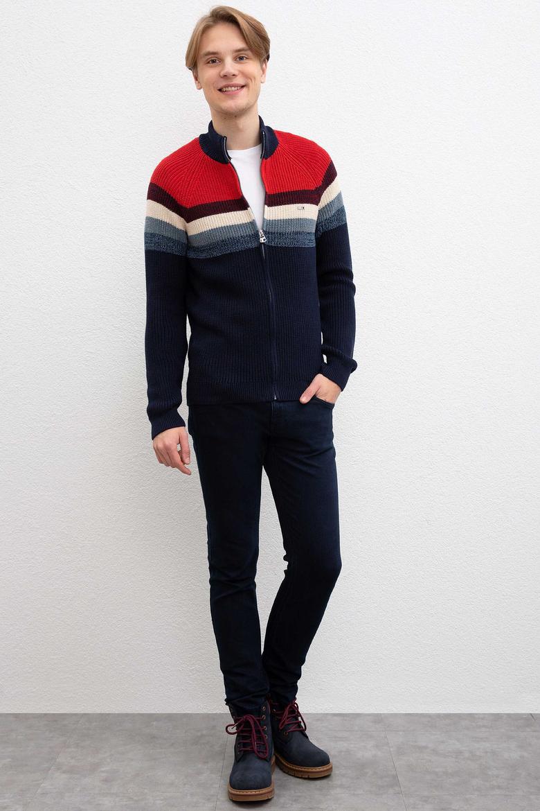 Erkek Lacivert  Triko Hırka - 50214155008