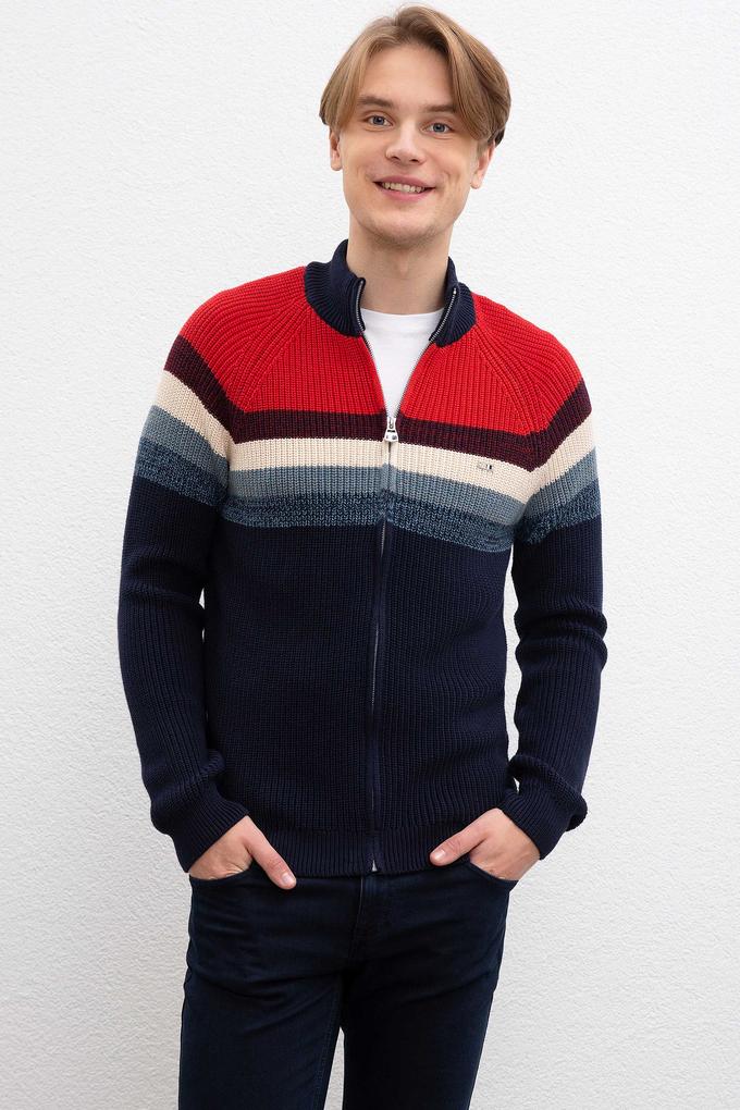 Erkek Lacivert  Triko Hırka