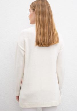 Kadın Beyaz Triko Kazak - 50209468015