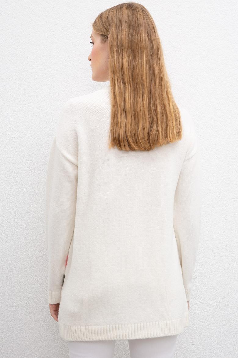 Kadın Beyaz Triko Kazak - 50209468015