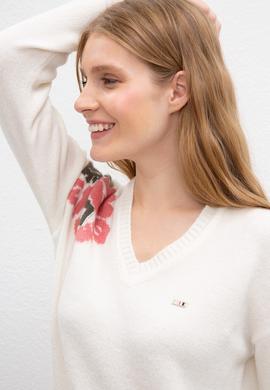 Kadın Beyaz Triko Kazak - 50209468015