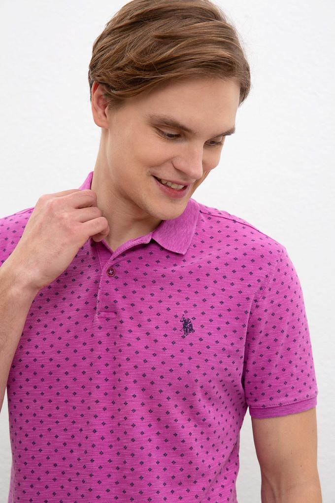 Erkek Menekşe Polo Yaka T-Shirt