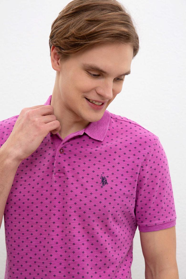 Erkek Menekşe Polo Yaka T-Shirt