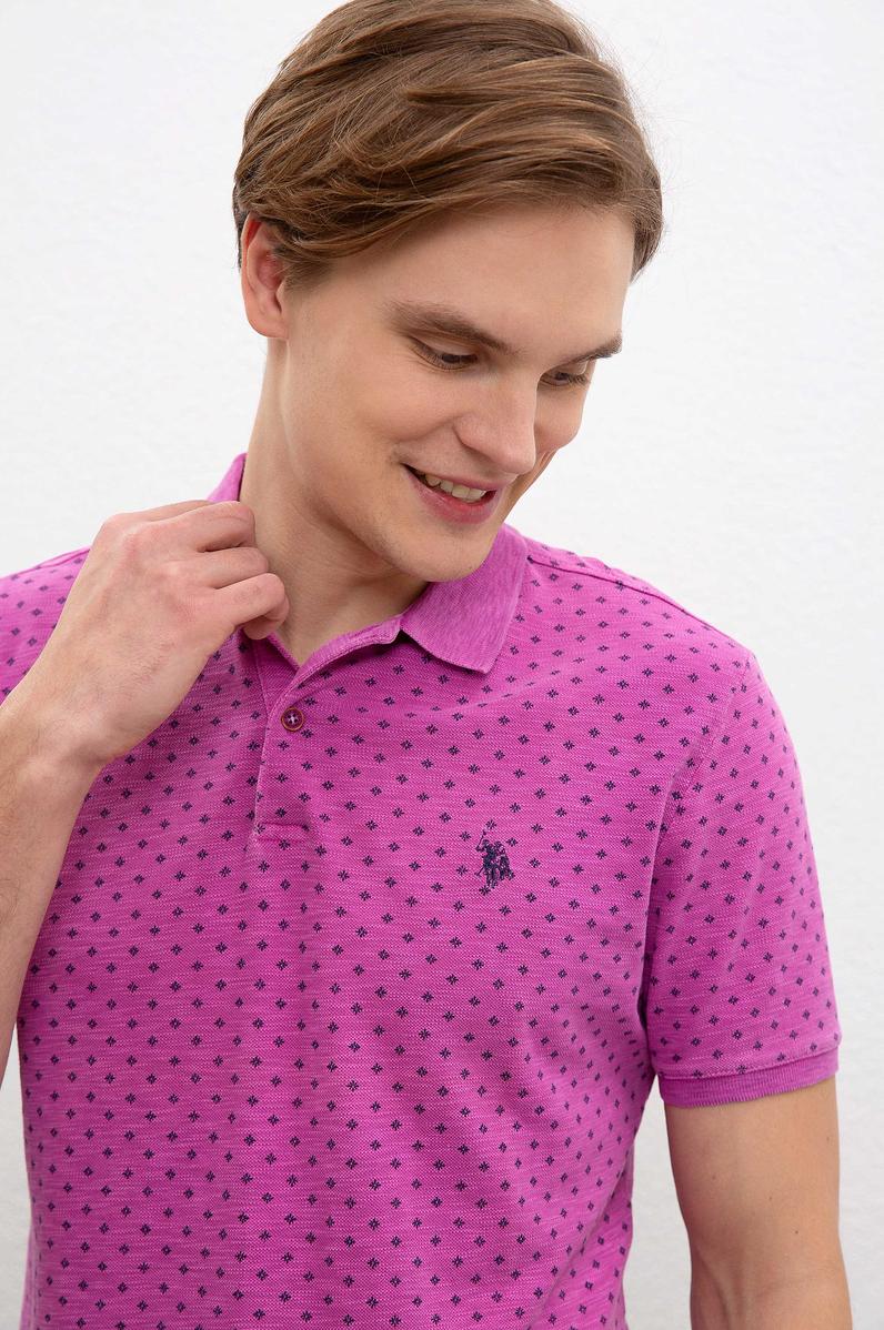 Erkek Menekşe Polo Yaka T-Shirt