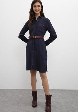 Kadın Lacivert Dokuma Elbise - 50207763011