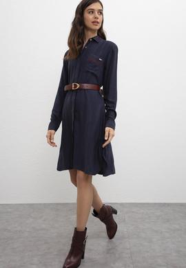 Kadın Lacivert Dokuma Elbise - 50207763011