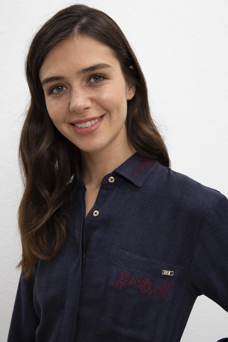 Kadın Lacivert Dokuma Elbise - 50207763011