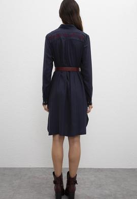 Kadın Lacivert Dokuma Elbise - 50207763011