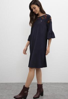 Kadın Lacivert Dokuma Elbise - 50213146007