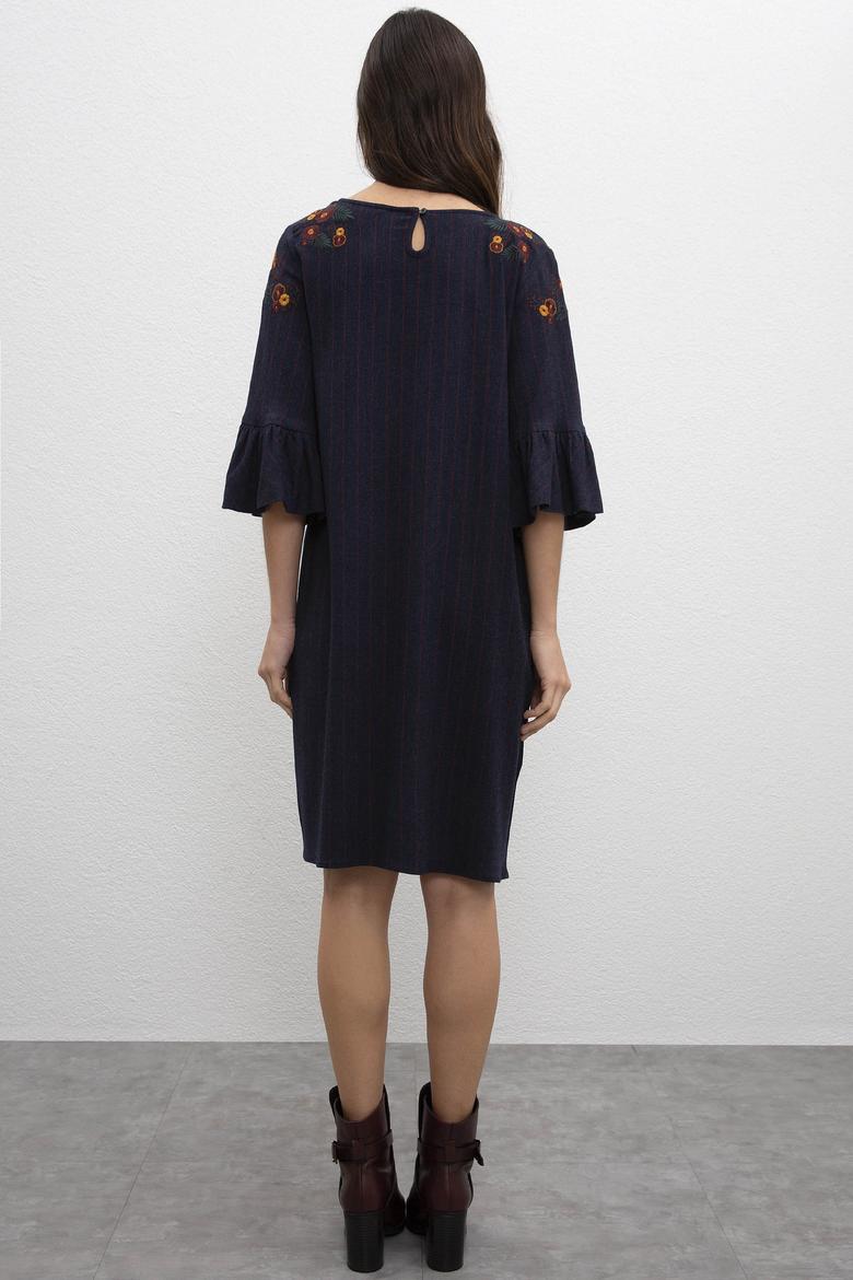 Kadın Lacivert Dokuma Elbise - 50213146007