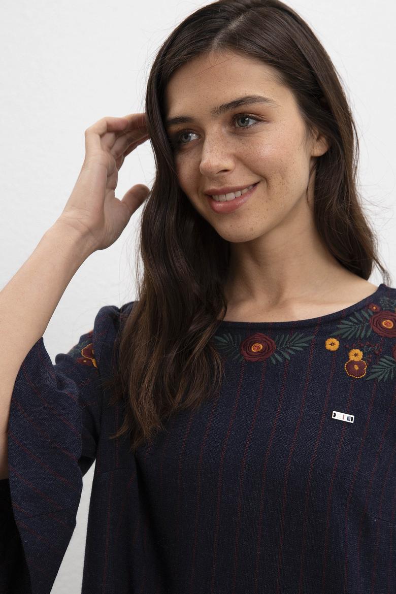 Kadın Lacivert Dokuma Elbise - 50213146007