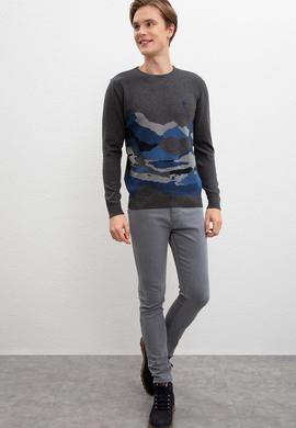 Erkek Antrasit Melanj Kazak - 50207702015