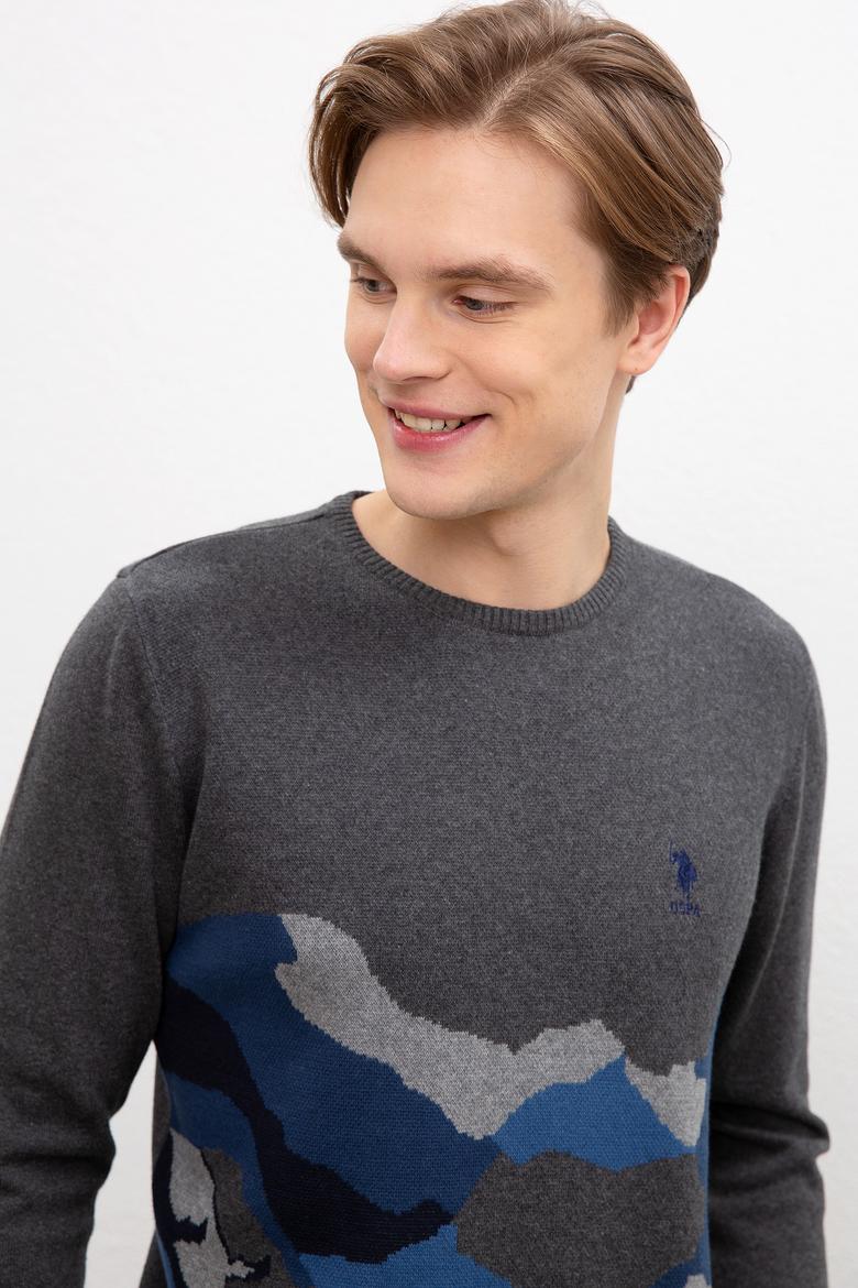 Erkek Antrasit Melanj Kazak - 50207702015