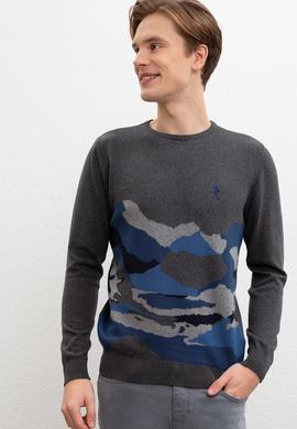 Erkek Antrasit Melanj Kazak - 50207702015