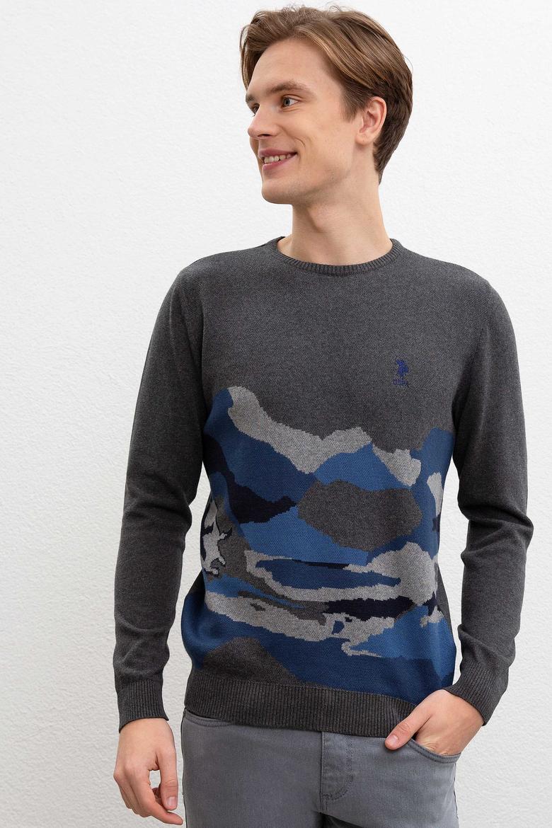 Erkek Antrasit Melanj Kazak