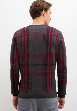 Erkek Antrasit Melanj Bisiklet Yaka Triko Kazak - 50207707019