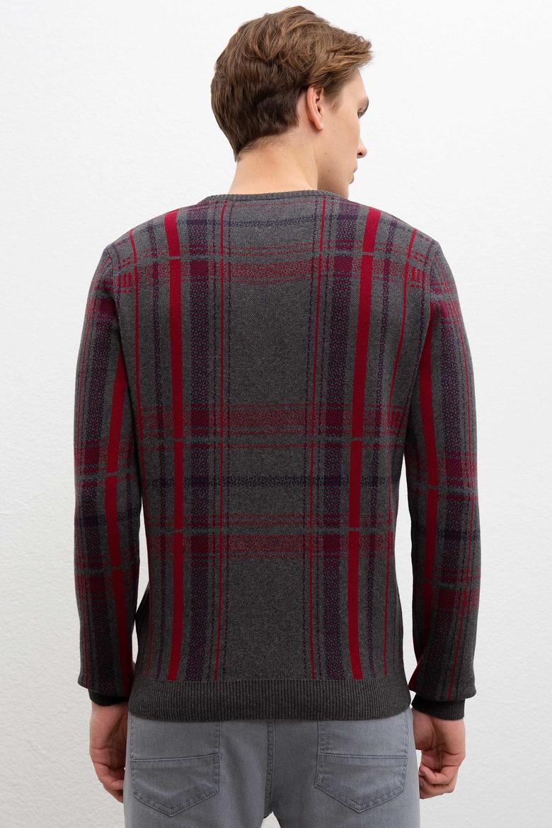 Erkek Antrasit Melanj Bisiklet Yaka Triko Kazak - 50207707019