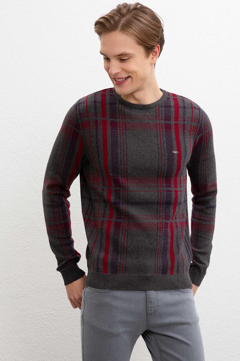 Erkek Antrasit Melanj Bisiklet Yaka Triko Kazak