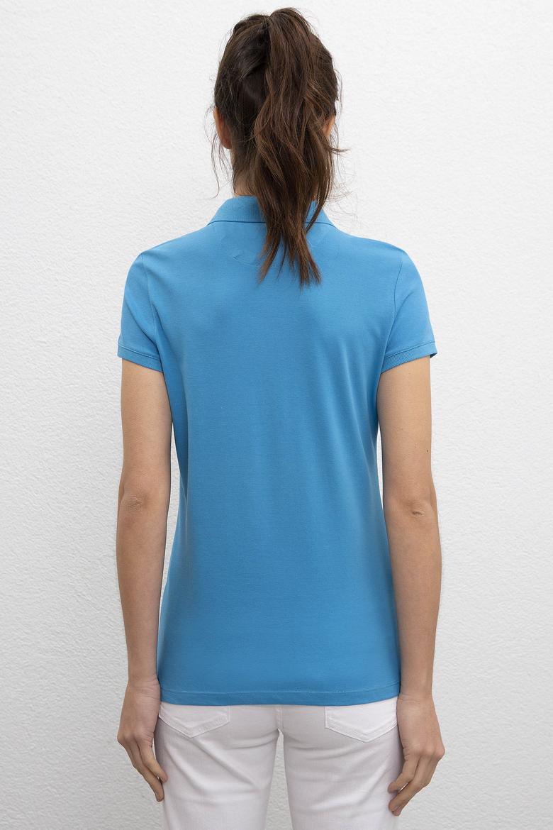 Kadın İndigo Basic Polo Yaka Tişört - 50198886168