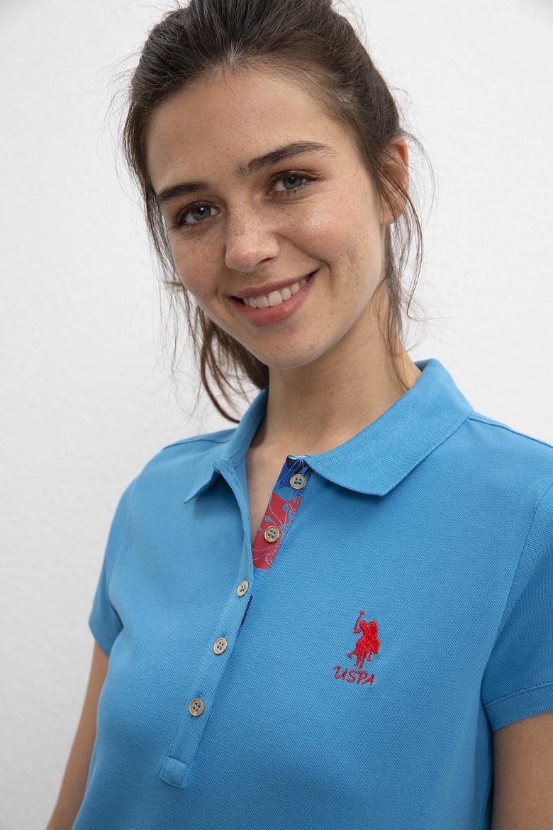 Kadın İndigo Basic Polo Yaka Tişört - 50198886168