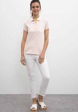 Kadın Pembe Polo Yaka T-Shirt - 50198886193