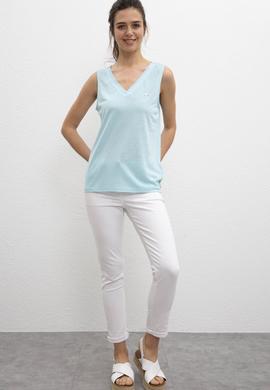 Kadın Açık Mavi Tişört - 50202173043