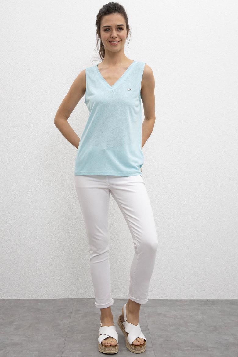 Kadın Açık Mavi Tişört - 50202173043