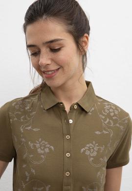 Kadın Koyu Haki Tişört - 50216132021