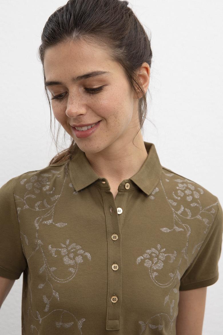 Kadın Koyu Haki Tişört - 50216132021