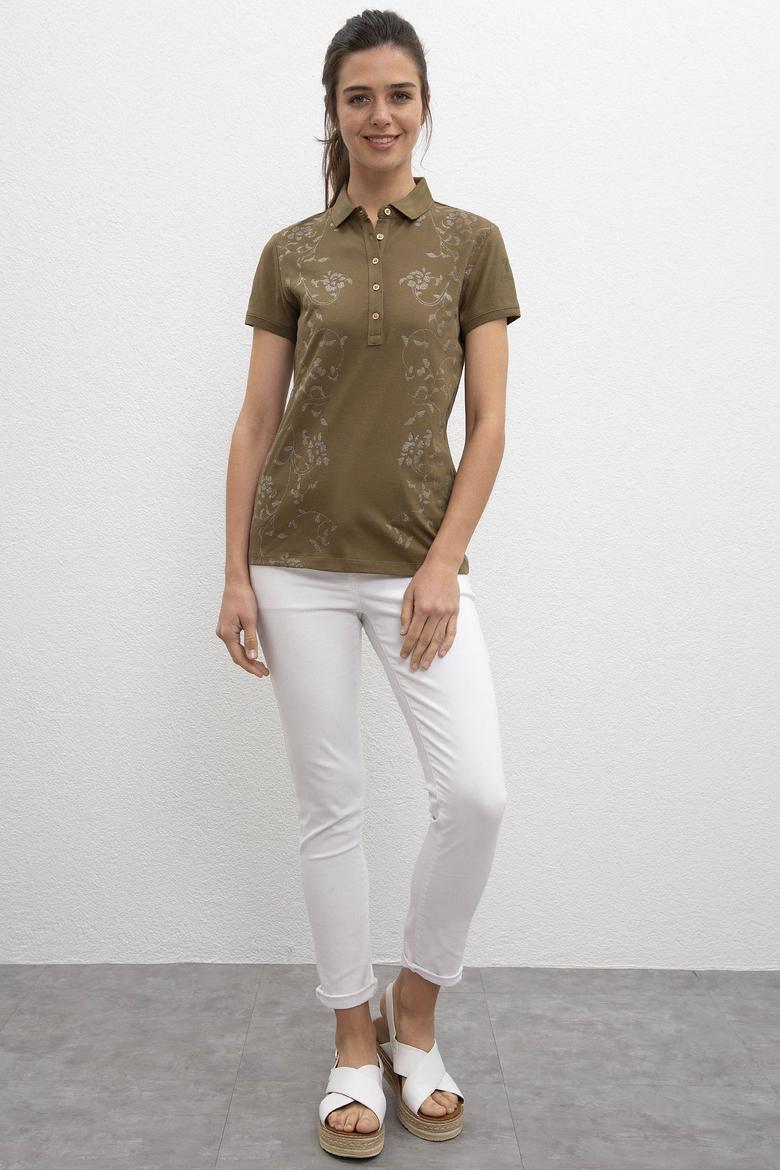 Kadın Koyu Haki Tişört - 50216132021