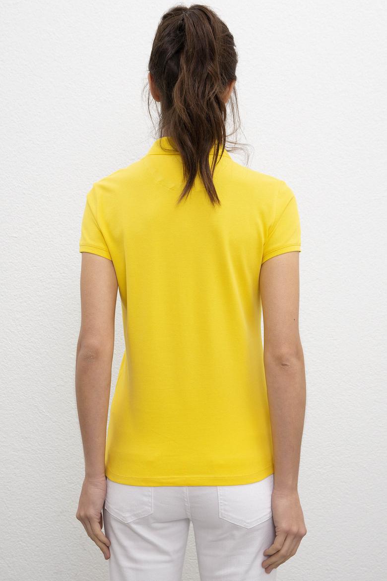 Kadın Sarı Polo Yaka T-Shirt - 50198886204