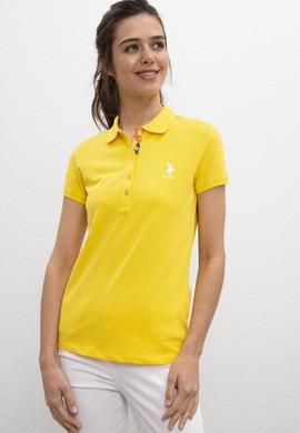 Kadın Sarı Polo Yaka T-Shirt - 50198886204