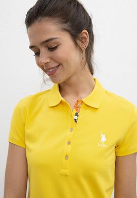 Kadın Sarı Polo Yaka T-Shirt - 50198886204