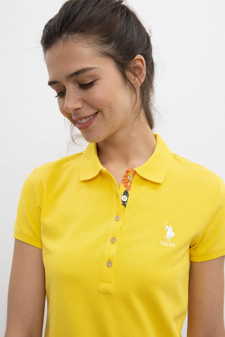 Kadın Sarı Polo Yaka T-Shirt - 50198886204