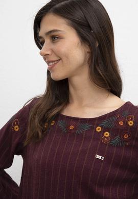 Kadın Koyu Bordo Dokuma Elbise - 50213146015