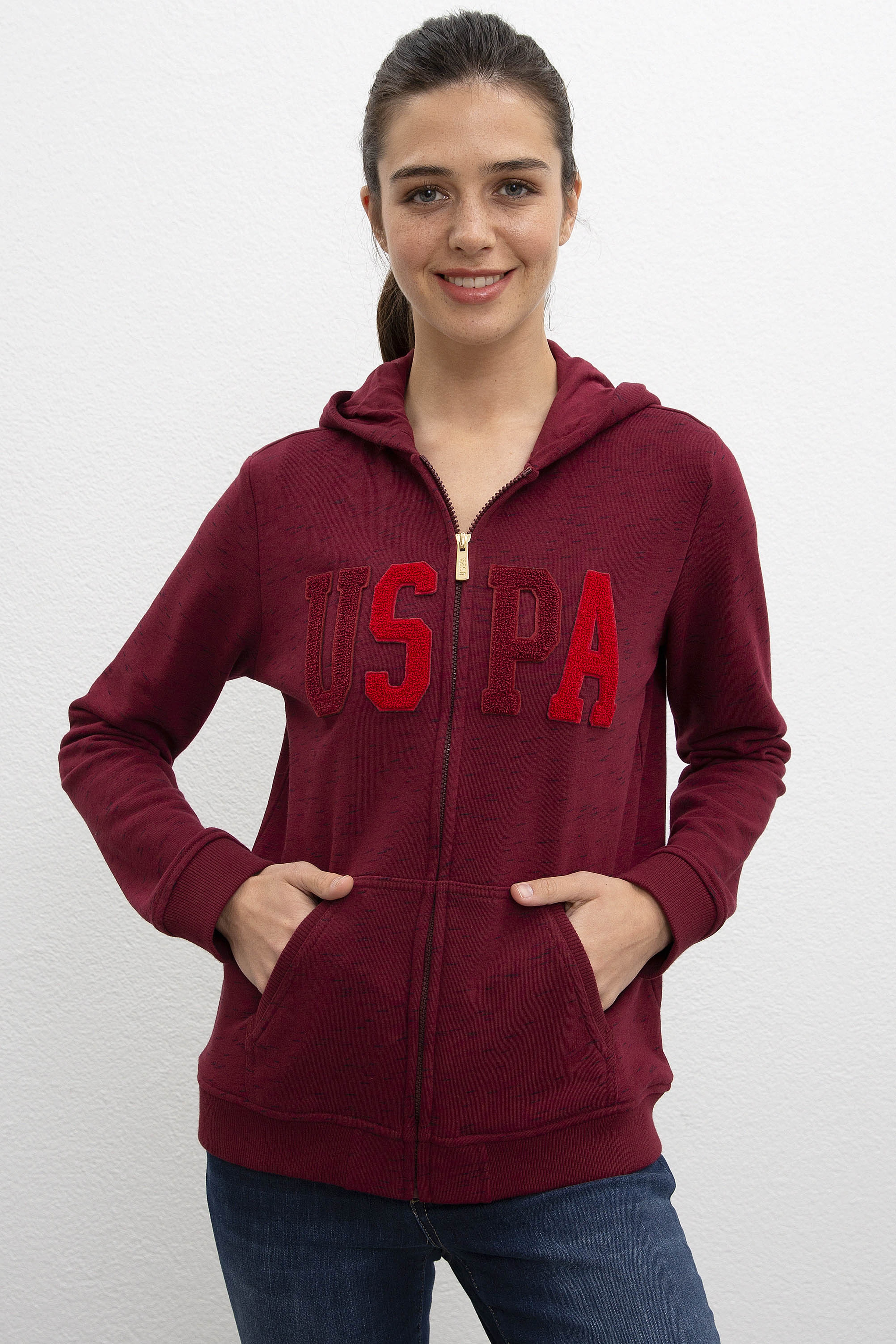 Kadın Bordo Sweatshirt - Image 1