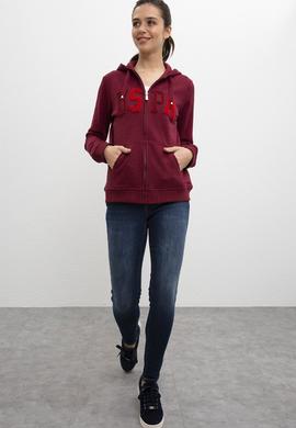 Kadın Bordo Sweatshirt - 50216084068