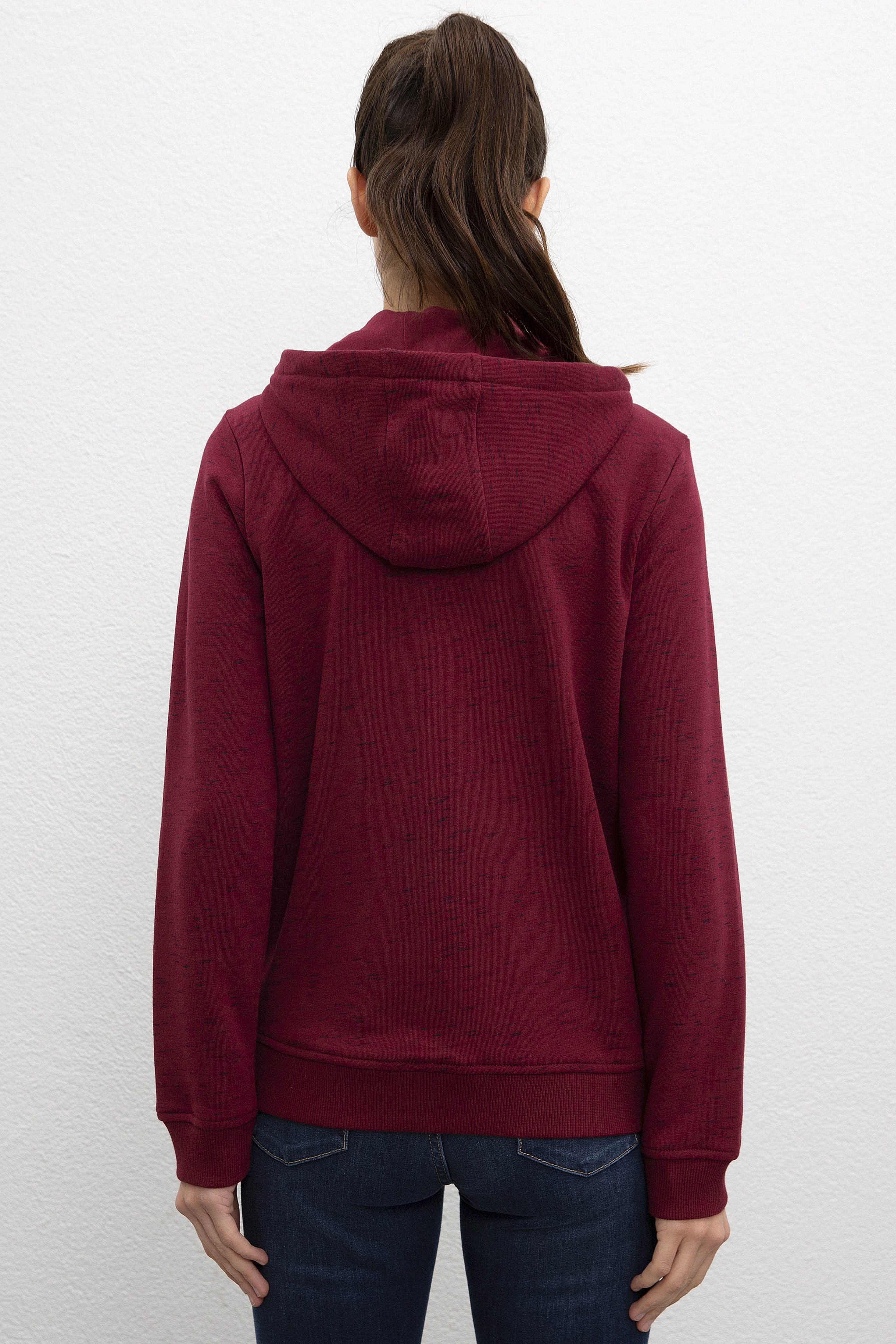 Kadın Bordo Sweatshirt - Image 3