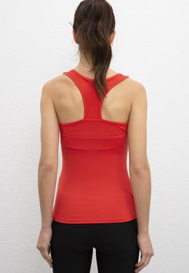 Kadın Kırmızı Bisiklet Yaka T-Shirt - 50201146018