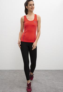 Kadın Kırmızı Bisiklet Yaka T-Shirt - 50201146018