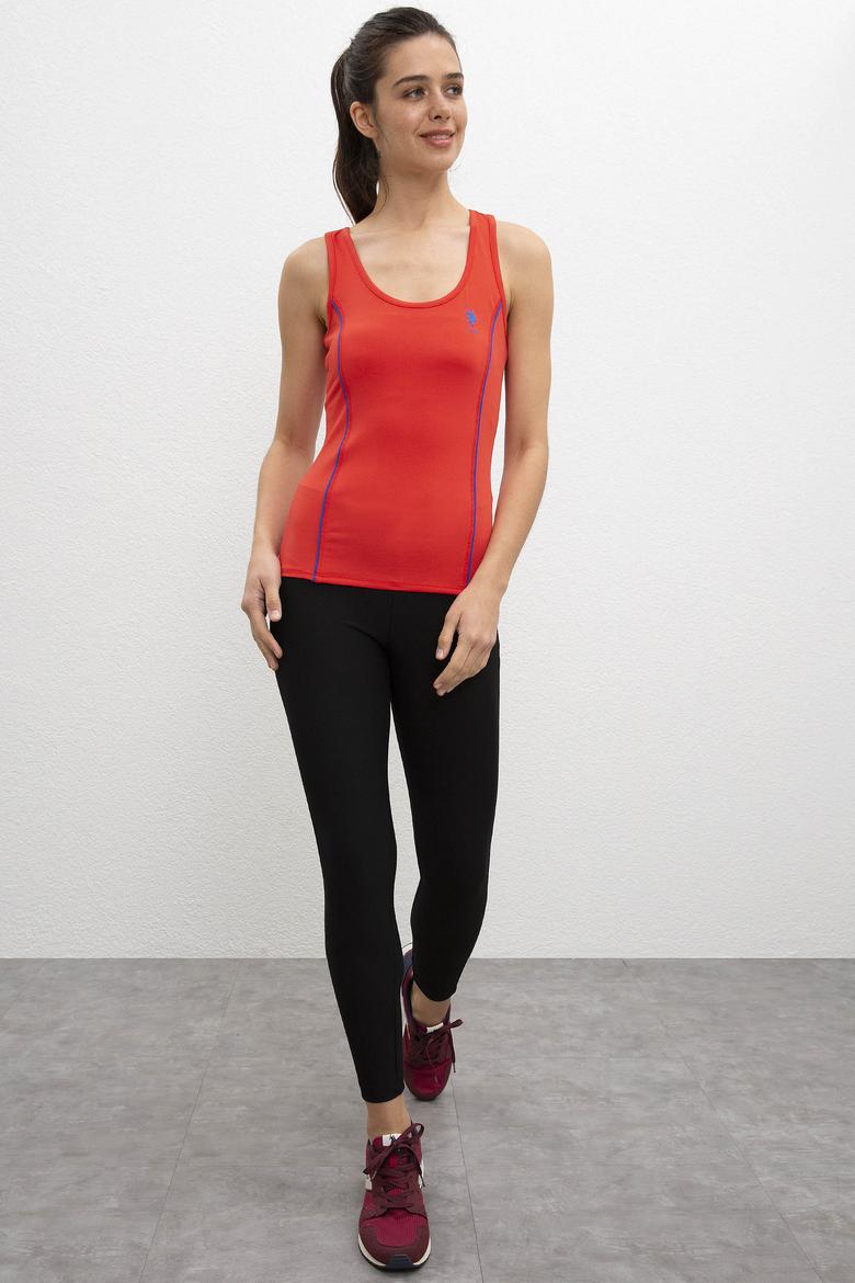 Kadın Kırmızı Bisiklet Yaka T-Shirt - 50201146018