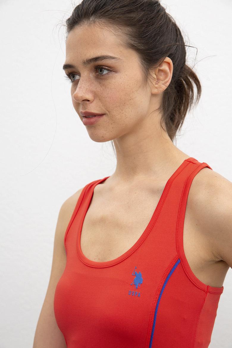 Kadın Kırmızı Bisiklet Yaka T-Shirt - 50201146018