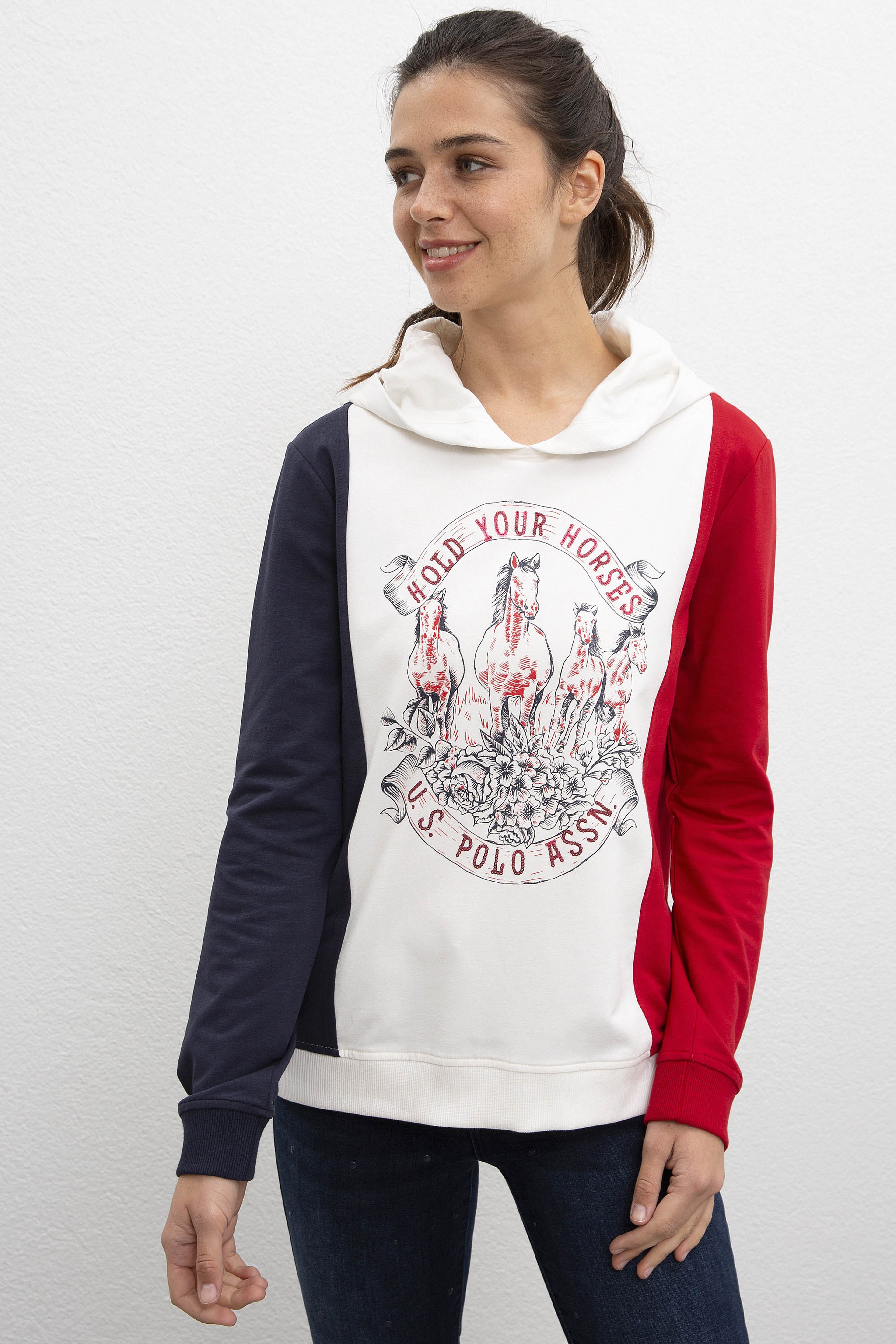 Kadın Beyaz Sweatshirt - Image 1