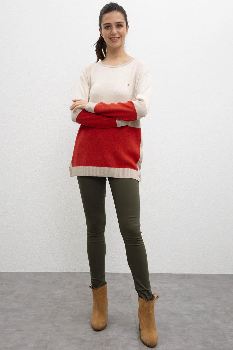 Kadın Turuncu Triko Kazak - 50206772011