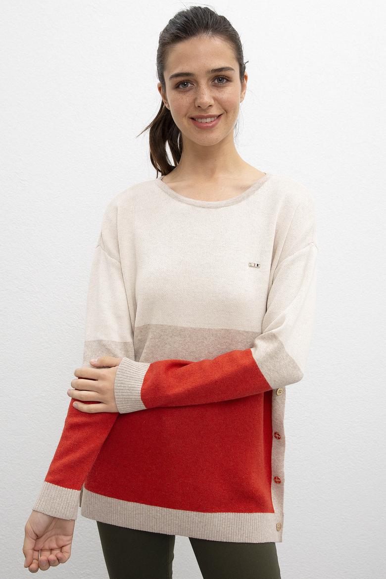 Kadın Turuncu Triko Kazak