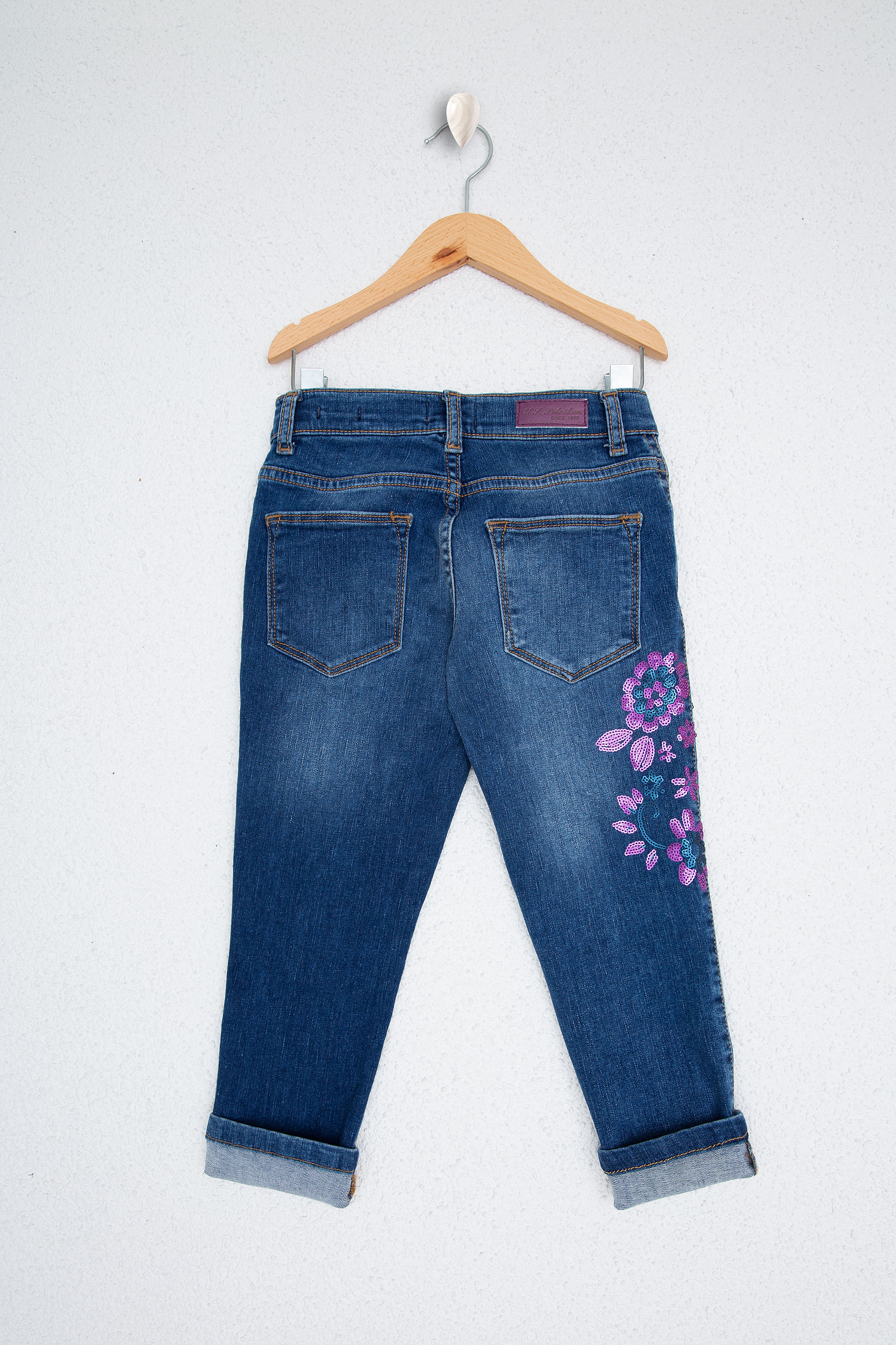 Kız Çocuk Mavi Denim Pantolon - Image 2