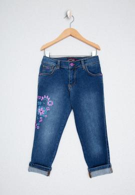 Kız Çocuk Mavi Denim Pantolon - 50208978007
